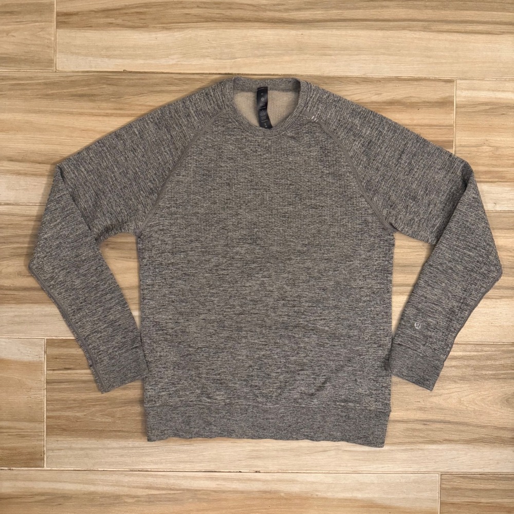 Lululemon Engineered Warmth Crewneck Sweater Grey Heather Wool Blend Mens XS